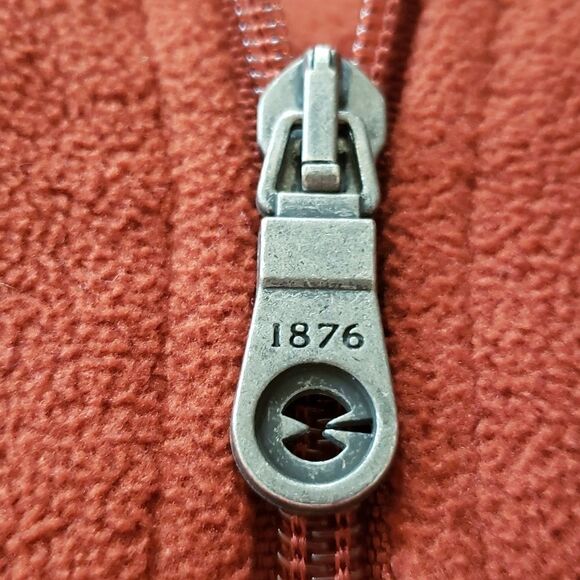 Very Nice GH Bass Earth Rust Colored Quarter Zip Fleece Pullover Jacket Sz M - Picture 3 of 5